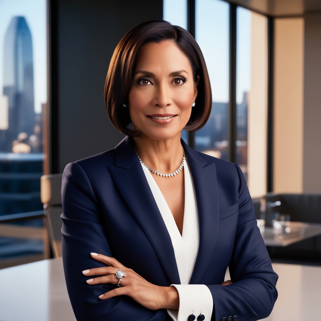 Simulated photo of a strong female executive