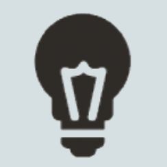 a Dell lightbulb icon, circa 2014